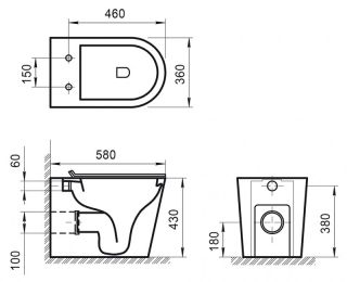 Унитаз приставной BelBagno Flay-R BB1003CBR Унитаз приставной BelBagno Flay-R BB1003CBR
