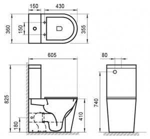 Чаша напольного унитаза BelBagno Flay-R BB2149CPR