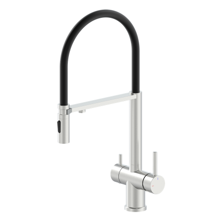 Смеситель для кухни с гибким изливом AltroBagno Flusso 050201 Ni никель