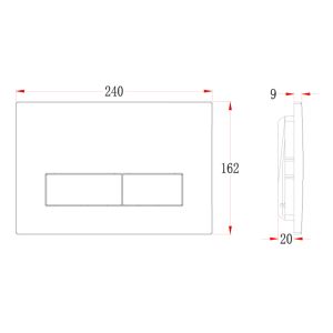 Кнопка смыва Veconi FLUSH V1, FLV1-G, 240х162х9, пластик, золото брашинг