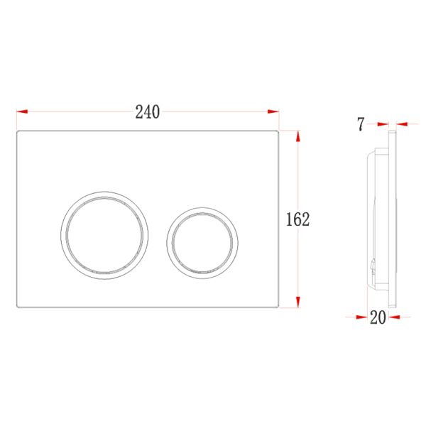 Кнопка смыва Veconi FLUSH V11, FLV11-G, 240х162х7, пластик, золото брашингкайма - золото брашинг