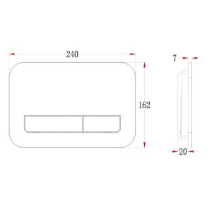 Кнопка смыва Veconi FLUSH V12, FLV12-W, 240х162х7, пластик, белый глянец