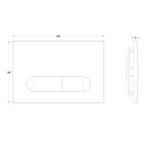 Кнопка смыва Veconi FLUSH V3, FLV3-GM, 240х162х9, пластик, оружейная сталь