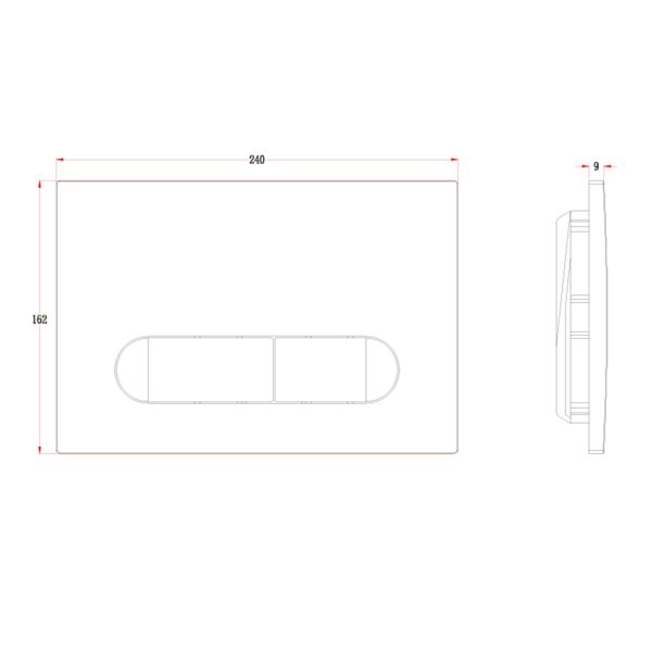 Кнопка смыва Veconi FLUSH V3, FLV3-B, 240х162х9, пластик, черный матовый