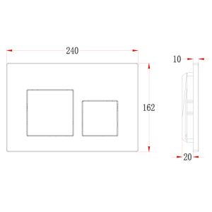 Кнопка смыва Veconi FLUSH V4, FLV4-GM, 240х162х10, пластик, оружейная сталь