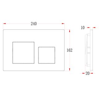 Кнопка смыва Veconi FLUSH V4, FLV4-GM, 240х162х10, пластик, оружейная сталь Кнопка смыва Veconi FLUSH V4, FLV4-GM, 240х162х10, пластик, оружейная сталь
