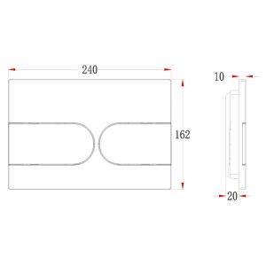 Кнопка смыва Veconi FLUSH V6, FLV6-B, 240х162х10, пластик, черный матовый