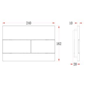 Кнопка смыва Veconi FLUSH V7, FLV7-B, 240х162х10, пластик, черный матовый