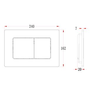 Кнопка смыва Veconi FLUSH V8, FLV8-СM, 240х162х7, пластик, хром матовый Кнопка смыва Veconi FLUSH V8, FLV8-СM, 240х162х7, пластик, хром матовый