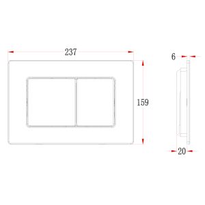 Кнопка смыва Veconi FLUSH V9, FLV9-9, 237х159х6, нержавеющая сталь, сталь брашинг