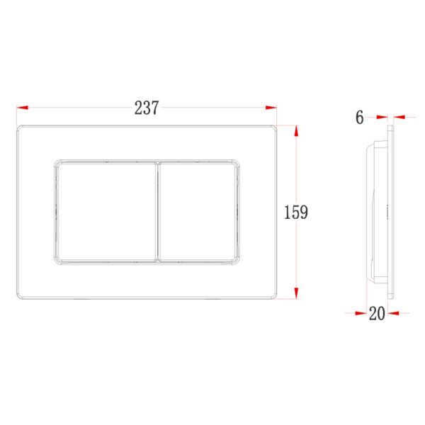 Кнопка смыва Veconi FLUSH V9, FLV9-G, 237х159х6, нержавеющая сталь, золото брашинг