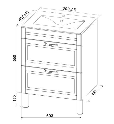 Напольная тумба с раковиной IDDIS Oxford OXF60N0i95K 60см синий