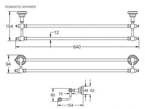 Полотенцедержатель Rose RG1127 64см хром