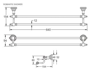 Полотенцедержатель Rose RG1127 64см хром Полотенцедержатель Rose RG1127 64см хром