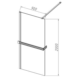 Душевая перегородка Vincea Walk-in VSG-4HR900CL 90 см стекло прозрачное профиль брашированное золото