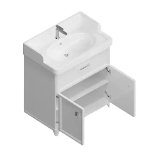 Kerama Marazzi Тумба POMPEI под умывальник напольная 80 см,1 ящик, 2 дверцы белая Kerama Marazzi Тумба POMPEI под умывальник напольная 80 см,1 ящик, 2 дверцы белая