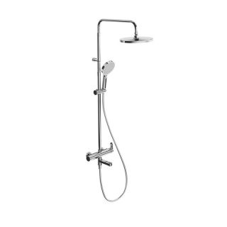 Душевая стойка Kerama Marazzi Fonte FO.202.KM.CR на три потока с поворотным изливом и механическим смесителем хром Душевая стойка Kerama Marazzi Fonte FO.202.KM.CR на три потока с поворотным изливом и механическим смесителем хром