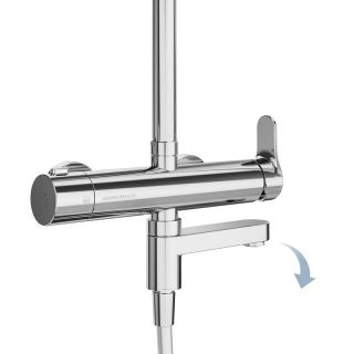 Душевая стойка Kerama Marazzi Fonte FO.202.KM.CR на три потока с поворотным изливом и механическим смесителем хром Душевая стойка Kerama Marazzi Fonte FO.202.KM.CR на три потока с поворотным изливом и механическим смесителем хром