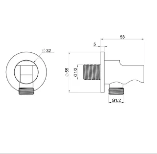 Шланговое подключение с держателем Wonzon & Woghand WW-HZ2319-MB чёрный матовый