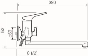 Смеситель для ванны с душем РМС SL122-006E хром