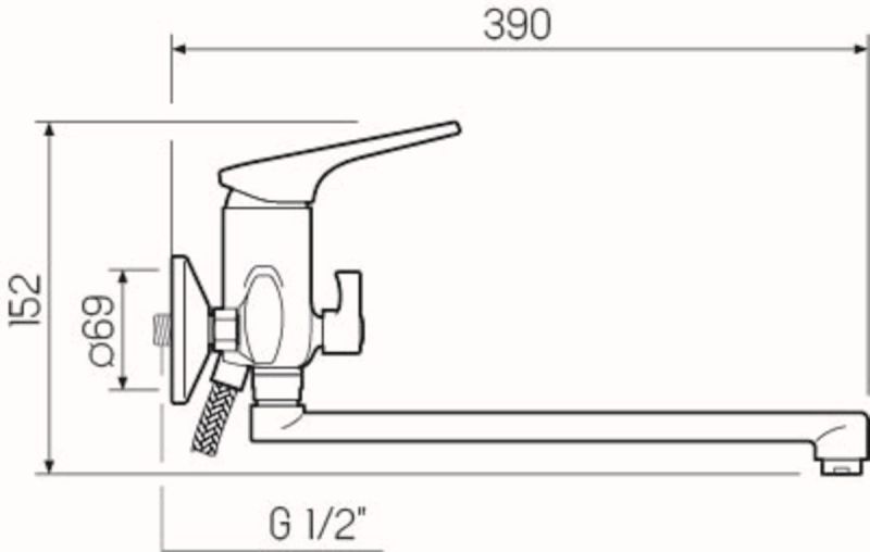 Смеситель для ванны с душем РМС SL122-006E хром