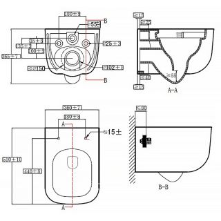 Унитаз подвесной Azario Campo AZ-1883WH безободковый торнадо белый