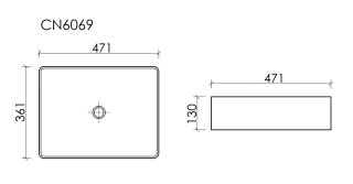 Раковина Ceramicanova Элемент (Element) CN6069MB 47 см чёрный матовый