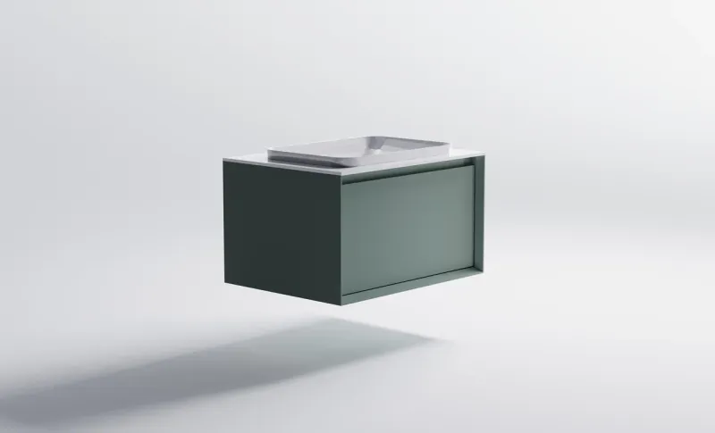 Тумба с раковиной Astra-Form Фрейм 4631177713804 80 см зелёный матовый