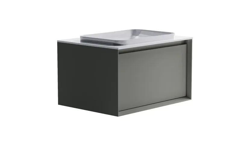 Тумба с раковиной Astra-Form Фрейм 4631177713828 80 см серый матовый