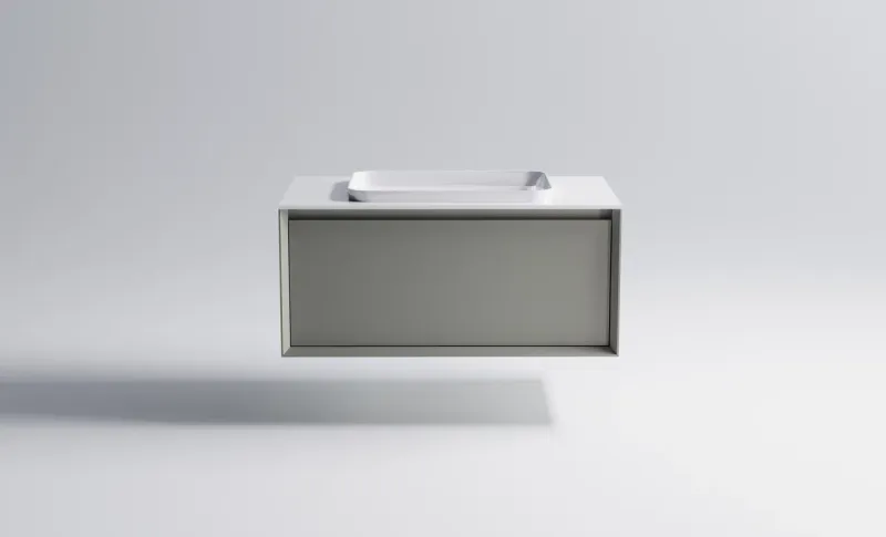 Тумба с раковиной Astra-Form Фрейм 4631177713880 90 см серый матовый