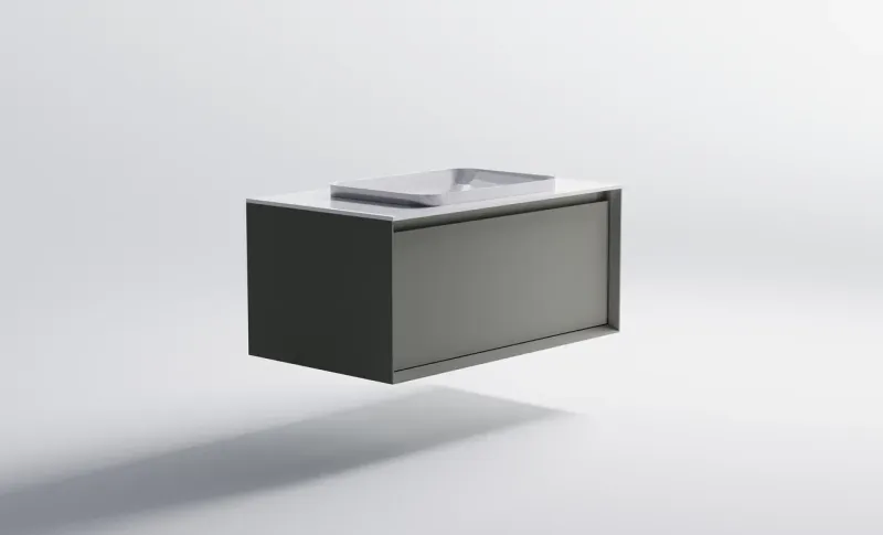 Тумба с раковиной Astra-Form Фрейм 4631177713880 90 см серый матовый