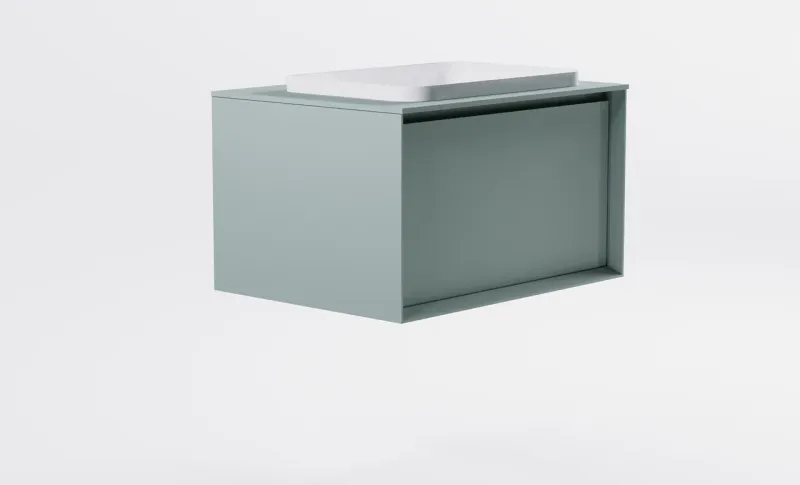 Тумба с раковиной Astra-Form Фрейм 4631177715242 80 см зелёный матовый