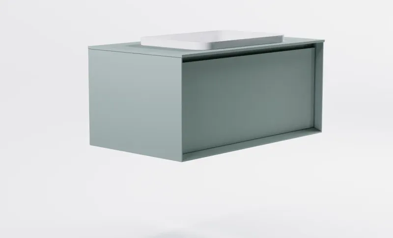 Тумба с раковиной Astra-Form Фрейм 4631177715365 100 см зелёный матовый