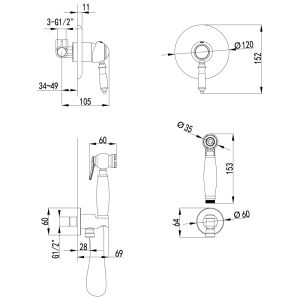 Гигиенический душ со смесителем Lemark Villa LM4819C хром