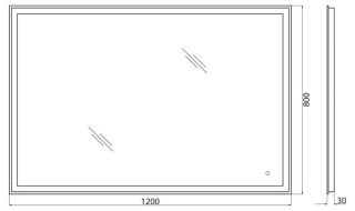 Зеркало BelBagno с LED-подсветкой и сенсорным управлением SPC-GRT-1200-800-LED-TCH Зеркало BelBagno с LED-подсветкой и сенсорным управлением SPC-GRT-1200-800-LED-TCH
