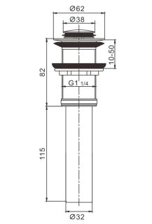 Донный клапан Rose RS13 хром Донный клапан Rose RS13 хром