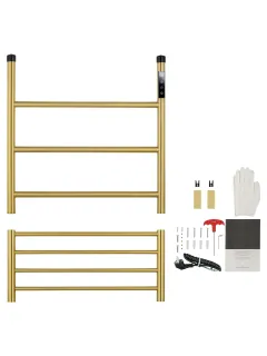 Полотенцесушитель электрический Wonzon & Woghand Bonn WW-AL402-BG с полкой 47x50 см брашированное золото