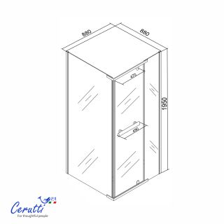 Душевой уголок Ceruttispa MIMI ZQ91BF 90x90 см профиль чёрный стекло матовый