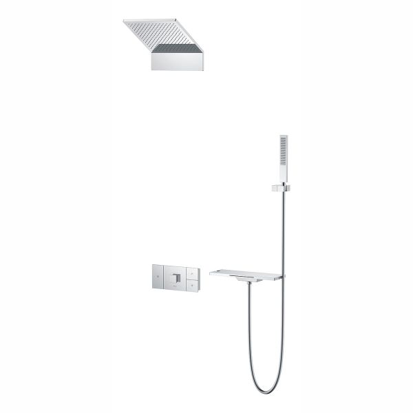 Душевой комплект Vincea Futura VSFW-2F11TCH термостатический встраиваемый, трехрежимный, хром