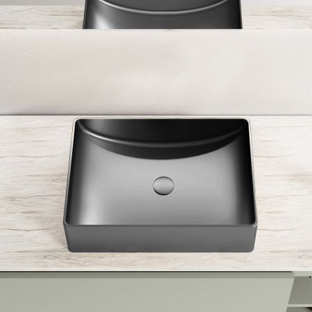 Раковина AltroBagno Futuro 001014 MtGr из нержавеющей стали сталь оружейная Раковина AltroBagno Futuro 001014 MtGr из нержавеющей стали сталь оружейная