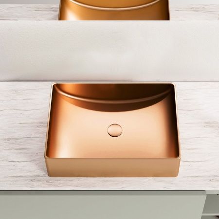 Раковина AltroBagno Futuro 001015 RaSp из нержавеющей стали медь матовая Раковина AltroBagno Futuro 001015 RaSp из нержавеющей стали медь матовая