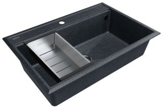 Комплект Paulmark: мойка Stepia 80 и коландер Advance PM117551-DG+A375-BS графит/брашированная нержавеющая сталь Комплект Paulmark: мойка Stepia 80 и коландер Advance PM117551-DG+A375-BS графит/брашированная нержавеющая сталь