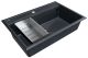 Комплект Paulmark: мойка Stepia 80 и коландер Advance PM117551-DG+A375-BS графит/брашированная нержавеющая сталь