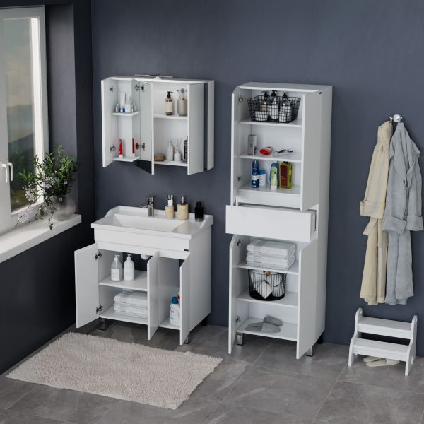 Напольная тумба под раковину Санта Марс 700231 80 см белый