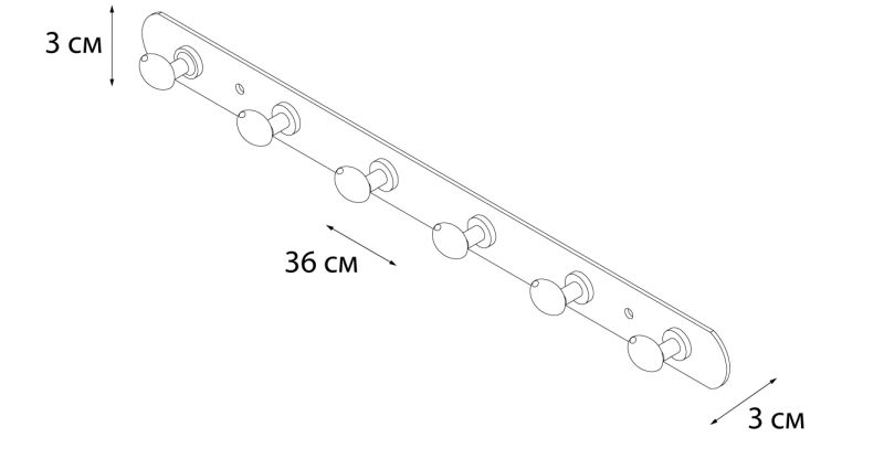 Планка FIXSEN 6 крючков (FX-1416) Планка FIXSEN 6 крючков (FX-1416)