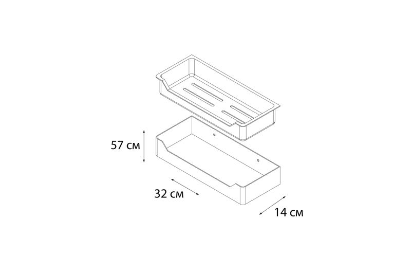 Полка FIXSEN Hotel прямоугольная одноэтажная с пластиковой вставкой (FX-31003C)