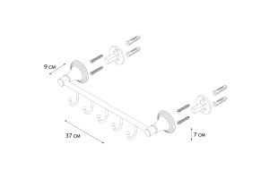 Планка FIXSEN Luksor 5 крючков (FX-71605-5B)