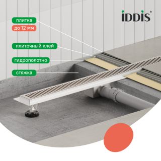 Душевой лоток IDDIS Левел (Level) 975A5SB10DZ 50 см хром