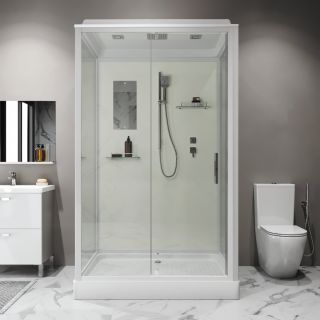 Душевая кабина Niagara Standart ST100/80/15Q 100x80 см профиль белый стекло прозрачное