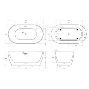 Акриловая ванна BelBagno 150x80 BB413-1500-800 без гидромассажа